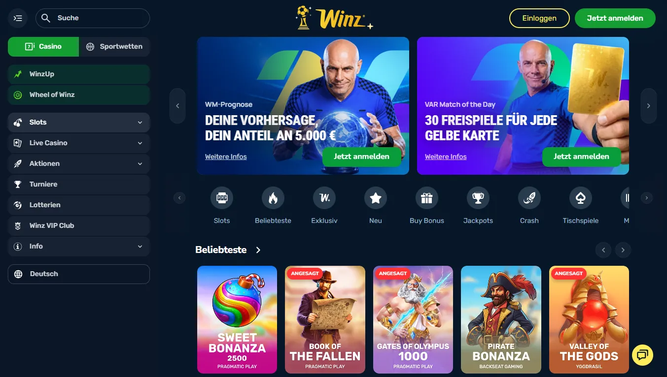 Winz.io: casino ohne OASIS für Krypto-Zahler